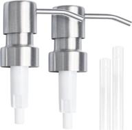 🧴 premium stainless steel soap and lotion dispenser pumps - 2 pack with replacement tubes - ideal for your home store and bottles logo