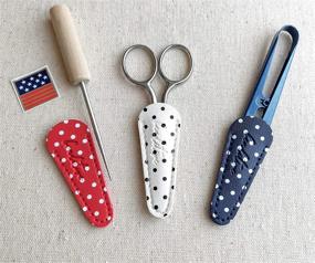 img 3 attached to 🧵 Beaditive Embroidery Scissors Sheath (3-Piece Set) - July 4th Edition: Blue, White, and Red Polka Dot