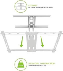 img 1 attached to 📺 Kanto PDX680W: Efficient Full Motion Articulating TV Wall Mount for 39"-80" TVs, up to 125lbs, Integrated Cable Management, Low Profile, 24in Extension - White