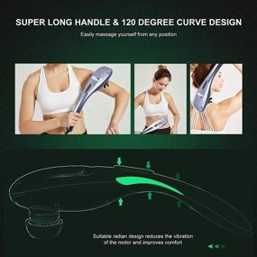 img 2 attached to 👐 MegaWise Handheld Back Massager - Powerful 3600 RPM 5-Speed Motor for Knotty Muscle Relief, Deep Tissue Percussion Massage for Back, Neck, Shoulders, Waist, and Legs. Includes Mega Versatile Massager with 5 Nodes in Box