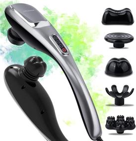 img 4 attached to 👐 MegaWise Handheld Back Massager - Powerful 3600 RPM 5-Speed Motor for Knotty Muscle Relief, Deep Tissue Percussion Massage for Back, Neck, Shoulders, Waist, and Legs. Includes Mega Versatile Massager with 5 Nodes in Box