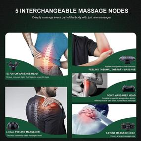 img 1 attached to 👐 MegaWise Handheld Back Massager - Powerful 3600 RPM 5-Speed Motor for Knotty Muscle Relief, Deep Tissue Percussion Massage for Back, Neck, Shoulders, Waist, and Legs. Includes Mega Versatile Massager with 5 Nodes in Box