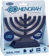 🕎 blue led electric hanukkah menorah, 9x2x7 - rite lite go electric - bright hanukkah menorah логотип