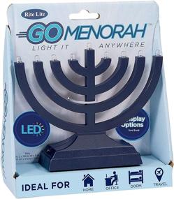 img 2 attached to 🕎 Blue LED Electric Hanukkah Menorah, 9x2x7 - Rite Lite Go Electric - Bright Hanukkah Menorah