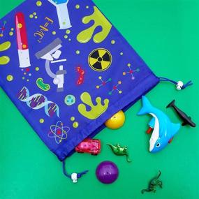 img 3 attached to Fun and Functional Drawstring Favor Bags for Kids Science Birthday Party - 10x12 inches, 12 Pack!