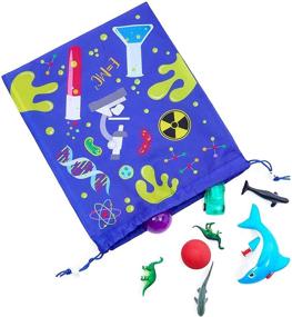 img 1 attached to Fun and Functional Drawstring Favor Bags for Kids Science Birthday Party - 10x12 inches, 12 Pack!