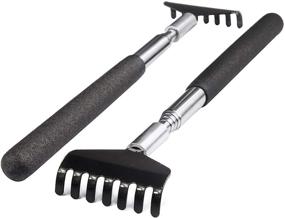 img 3 attached to 🖐️ TungSam Metal Back Scratcher Set - Extendable and Retractable for Ultimate Back Relief, Includes Carry Bag