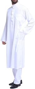 img 1 attached to 👘 Qianliniuinc Middle Kaftan Islamic Men's Clothing & Shirts