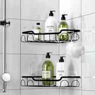 hblife corner shower caddy | no drilling bathroom & kitchen organizer | waterproof adhesive | sus304 stainless steel | 2 pack | black logo