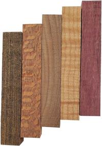 img 2 attached to Premium Pen Blank Pack: Bocote, Curly Maple, Leopardwood, Purple Heart, Walnut (10 pack)
