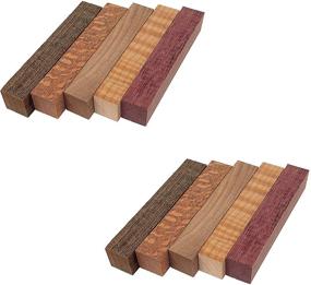 img 3 attached to Premium Pen Blank Pack: Bocote, Curly Maple, Leopardwood, Purple Heart, Walnut (10 pack)