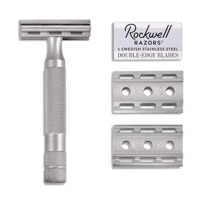 img 1 attached to 🪒 Rockwell Razors 6S Stainless Steel Adjustable DE Safety Razor + 5 Swedish Stainless Steel Blades