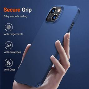 img 2 attached to 📱 TORRAS Slim Fit iPhone 13 Mini Case – Lightweight Matte Hard PC with Full Protection, Secure Grip, 5.4 inch – Navy Blue