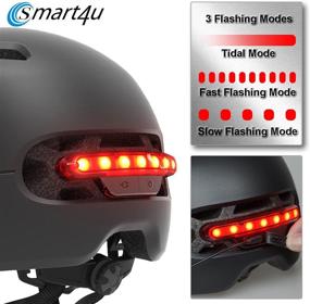 img 2 attached to Smart4u SH50U Smart Bike Helmet: Automatic Brake Light & SOS Alarm for Urban Riding