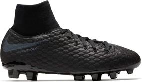 img 2 attached to 👟 Nike Jr. Hypervenom Phantom 3 Academy Dynamic Fit FG Soccer Shoes - Black/Black/Light Crimson - Size 6 Big Kid