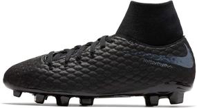 img 3 attached to 👟 Nike Jr. Hypervenom Phantom 3 Academy Dynamic Fit FG Soccer Shoes - Black/Black/Light Crimson - Size 6 Big Kid