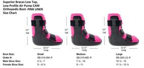 img 3 attached to 👣 SuperiorBraces (Small Size) Low Top, Low Profile Air Pump CAM Medical Orthopedic Walker Boot for Ankle and Foot Injuries with Pink Liner, Women's Shoe Size 6-8, Men's Shoe Size 4.5-7