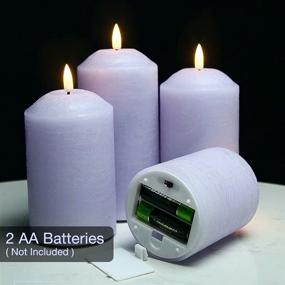 img 2 attached to 🕯️ Eywamage Pack of 4 Purple Flameless Pillar Candles with Remote Control, Flickering LED Battery Powered Advent Candles - Realistic and Convenient