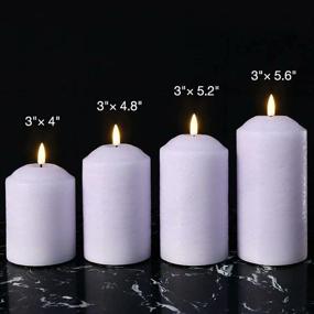 img 3 attached to 🕯️ Eywamage Pack of 4 Purple Flameless Pillar Candles with Remote Control, Flickering LED Battery Powered Advent Candles - Realistic and Convenient