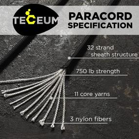 img 3 attached to TECEUM Paracord Type IV 750 lb: Military-Grade Heavy-Duty Nylon Cord - 50' 100' 200' & 1000 ft - Multiple Color Options for Camping, Hiking, and Survival