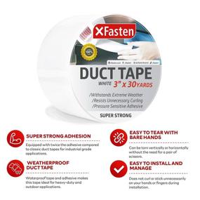 img 2 attached to 🌧️ XFasten Waterproof Duct Tape, White, 3-inch x 30 Yard - Ideal for Outdoor, Indoor, School, and Industrial Applications