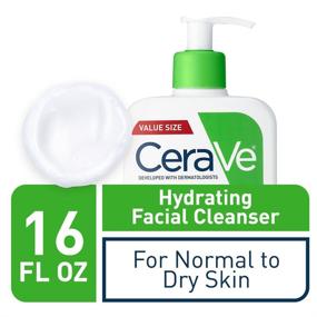 img 3 attached to 🧴 CeraVe Hydrating Facial Cleanser: Non-Foaming Moisturizing Face Wash with Hyaluronic Acid, Ceramides, and Glycerin - 16 fl oz