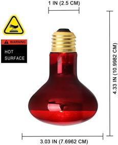 img 3 attached to 🦎 OMAYKEY 75W Red Light Infrared Spot Heat Lamp Bulbs for Lizard, Snake, Chameleon, Bearded Dragon - Ideal for Aquarium Reptiles & Amphibians - Pack of 2