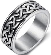 stunning 8mm stainless steel celtic knot wave wedding band ring with vintage charm logo