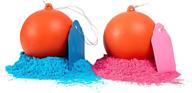 🎯 ceramic gender reveal target balls 2 pack, set of pink & blue, powder shooting balls - ideal for gender reveal party, ultimate supplies for unforgettable celebration logo