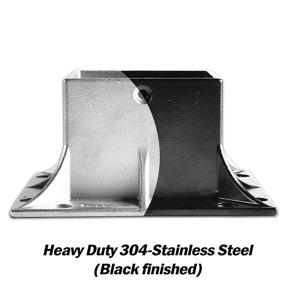 img 3 attached to 4x4 (True 3.5x3.5) Inch Heavy Duty Stainless Steel Post Base Cover Skirt Flange with Screws – Ideal for Deck, Porch, Handrail, Railing Support Trim Anchor (2-Pack, Black Finish)