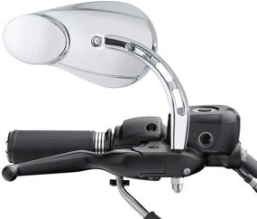 img 2 attached to 🔍 ONETK Split Vision Rearview Mirrors for Harley Davidson 1982-2020 Most Models - Road King, Street Glide, Softail, Iron 1200, 883 Deluxe, Fat Boy, Sport XG750, XG500 Sportster - Chrome