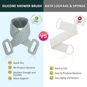 img 3 attached to 🚿 HAPYTHDA Silicone Back Scrubber with Soft Bristles and Exfoliating Texture - Enhance Shower Experience, Boost Blood Circulation, and Improve Skin Health in Grey Color