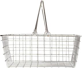 img 3 attached to 🧺 Spectrum Diversified Medium Wire Storage Basket With Handles: Rustic Farmhouse Décor, Rust-Resistant Finish & Style Tote Basket