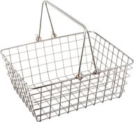 🧺 spectrum diversified medium wire storage basket with handles: rustic farmhouse décor, rust-resistant finish & style tote basket логотип