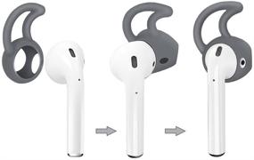 img 1 attached to Аксессуары ZALU Hooks And Covers совместимы с наушниками AirPods и EarPods [3 пары] (серый)