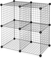 🔲 black 4-cube modular wire storage cubbies - easy, tool-free assembly logo