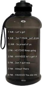 img 2 attached to HI Five 2.2 L Motivational Leakproof BPA Free Tritan Water Bottle with Two Lids, Neoprene Sleeve, Time Marker - Ideal for Sports, Fitness, Gym, Outdoors (Black)