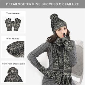 img 3 attached to 🧣 DTBG Knitted Beanie Gloves & Scarf Winter Set: Warm, Thick, Fashionable 3-in-1 Cold Weather Accessories for Women