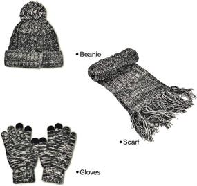 img 1 attached to 🧣 DTBG Knitted Beanie Gloves & Scarf Winter Set: Warm, Thick, Fashionable 3-in-1 Cold Weather Accessories for Women