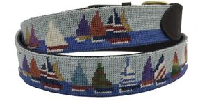 img 3 attached to ⛵ Sailing Leather Needlepoint Belt for Charleston