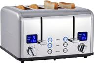 🍞 cusimax 4 slice toaster: ultra-clear led display, wide slots & dual control panels for perfect toast, removable crumb trays - stainless steel toaster логотип