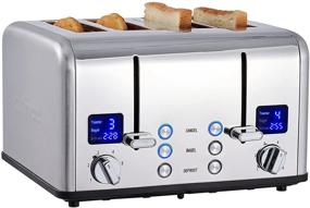 img 4 attached to 🍞 CUSIMAX 4 Slice Toaster: Ultra-Clear LED Display, Wide Slots & Dual Control Panels for Perfect Toast, Removable Crumb Trays - Stainless Steel Toaster