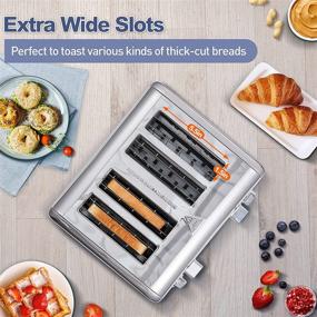 img 2 attached to 🍞 CUSIMAX 4 Slice Toaster: Ultra-Clear LED Display, Wide Slots & Dual Control Panels for Perfect Toast, Removable Crumb Trays - Stainless Steel Toaster