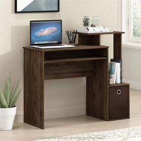 img 2 attached to 🏢 FURINNO Econ Multipurpose Home Office Computer Writing Desk: Columbia Walnut/Dark Brown - Efficient and Versatile Desk for Your Home Office