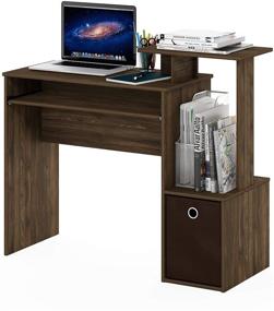 img 1 attached to 🏢 FURINNO Econ Multipurpose Home Office Computer Writing Desk: Columbia Walnut/Dark Brown - Efficient and Versatile Desk for Your Home Office