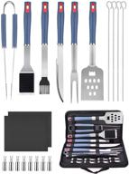 🔥 20 pcs stainless steel grill set - bluefire heavy duty bbq grilling tools, ideal for smoker, camping, kitchen - perfect grilling gifts for dad, men, and women logo