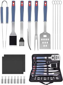 img 4 attached to 🔥 20 PCS Stainless Steel Grill Set - BlueFire Heavy Duty BBQ Grilling Tools, Ideal for Smoker, Camping, Kitchen - Perfect Grilling Gifts for Dad, Men, and Women