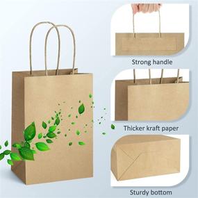 img 2 attached to 🛍️ UCGOU Paper Gift Bags with Handles - Brown Kraft, 8x4.25x10.5 Inch, 25 Pack - Bulk Retail Wrap Shopping Bags, 100% Recyclable, Thicken Natural Craft Bags for Christmas Party Favors - Boutique Quality