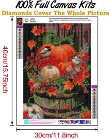 img 3 attached to Fantasy Pumpkin Thanksgiving Halloween DIY Diamond Painting Kit - Full Drill 5D Crystal Rhinestone Paint Dots Cross Stitch Arts Craft for Home Room Wall Decor - 12x16in - Adults Kids