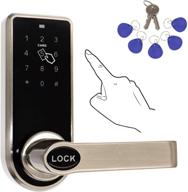 🔒 etekjoy 3-in-1 electronic door lock: password+rfid card/tag key, keyhole, touchscreen keypad, left/right reversible lever handle, keyless smart auto lock логотип